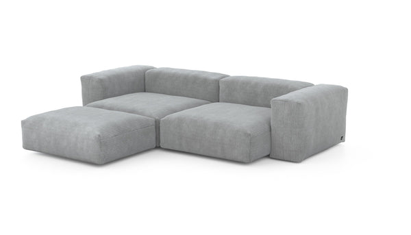 Preset three module chaise sofa - cord velours - light grey - 272cm x 220cm