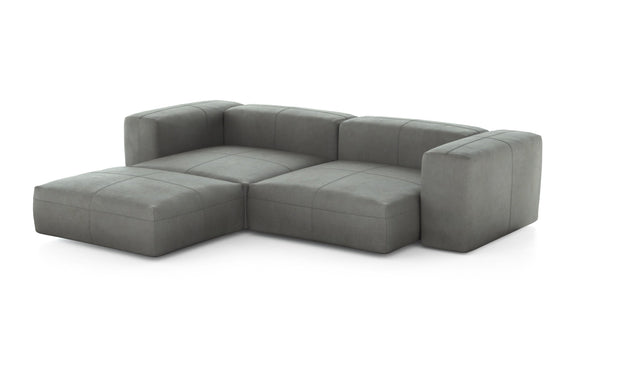 Preset three module chaise sofa - leather - light grey - 272cm x 220cm