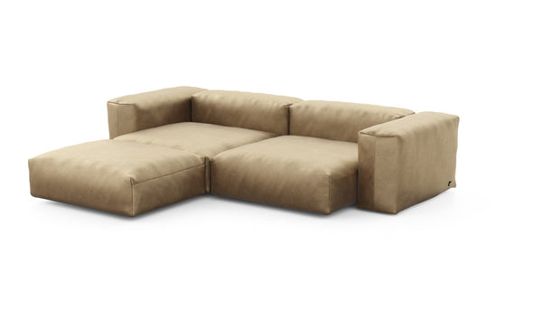 Preset three module chaise sofa - velvet - caramel - 272cm x 220cm