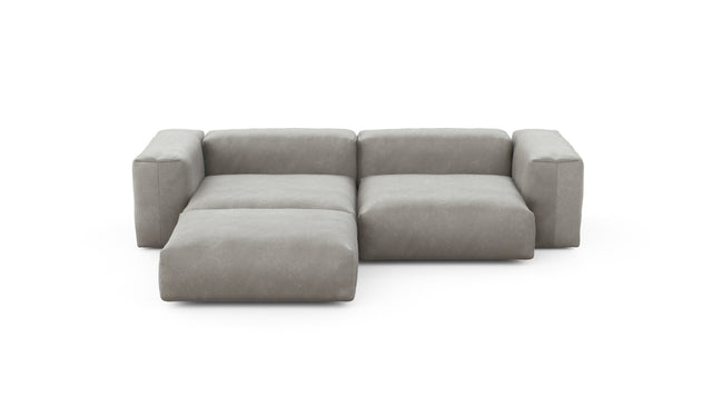 Preset three module chaise sofa - velvet - light grey - 272cm x 220cm