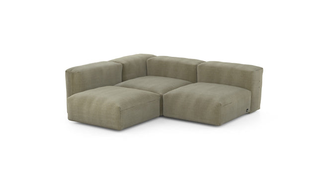 Preset three module corner sofa - cord velours - khaki - 199cm x 199cm