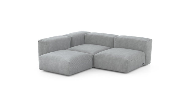 Preset three module corner sofa - cord velours - light grey - 199cm x 199cm