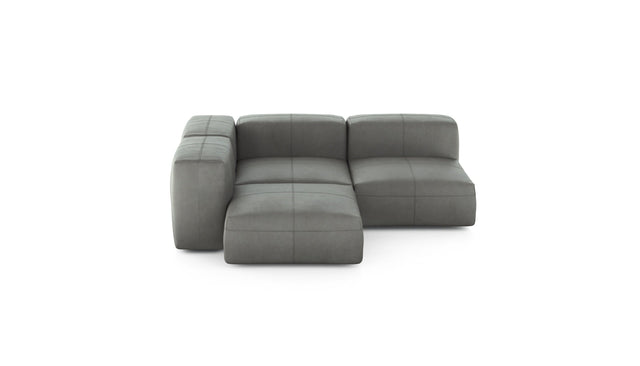 Preset three module corner sofa - leather - light grey - 199cm x 199cm