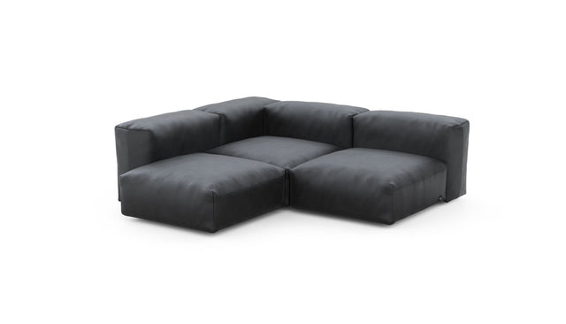 Preset three module corner sofa - velvet - dark grey - 199cm x 199cm