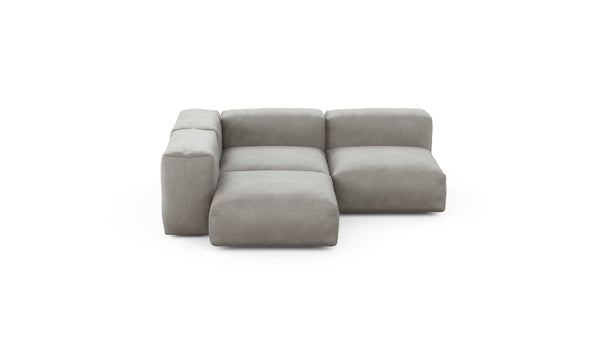 Preset three module corner sofa - velvet - light grey - 199cm x 199cm