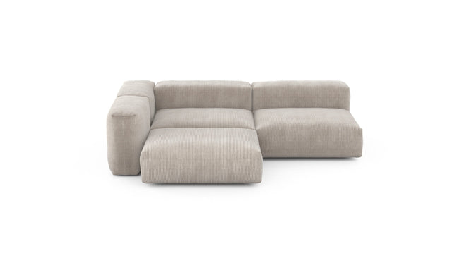 Preset three module corner sofa - cord velours - platinum - 220cm x 220cm