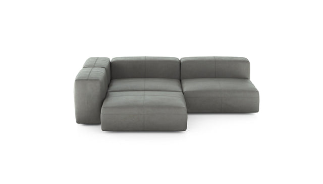 Preset three module corner sofa - leather - light grey - 220cm x 220cm