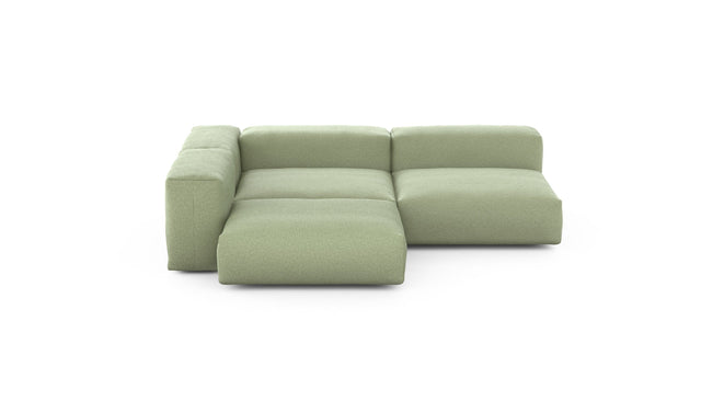 Preset three module corner sofa - linen - olive - 220cm x 220cm