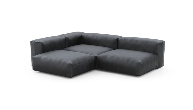 Preset three module corner sofa - velvet - dark grey - 220cm x 220cm