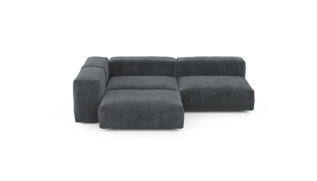 Preset three module corner sofa - cord velours - dark grey - 241cm x 199cm