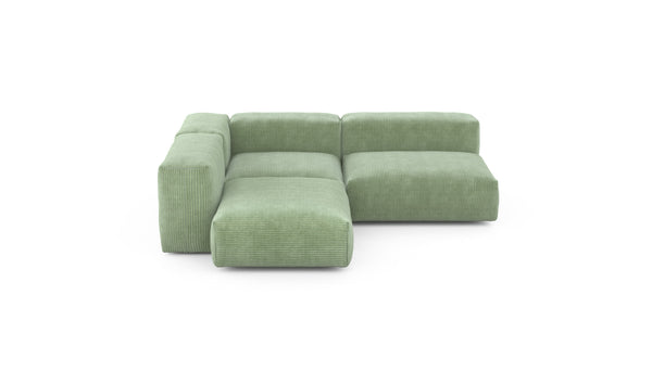 three module corner sofa - cord velours - duck egg - 241cm x 199cm