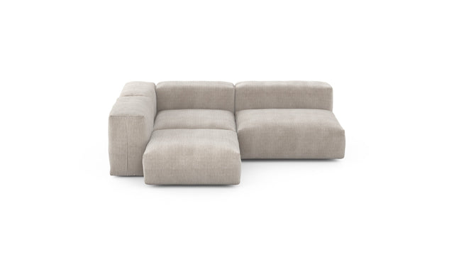 Preset three module corner sofa - cord velours - platinum - 241cm x 199cm