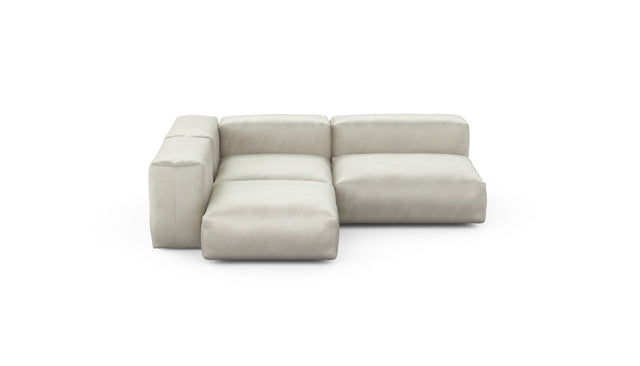 Preset three module corner sofa - velvet - creme - 241cm x 199cm