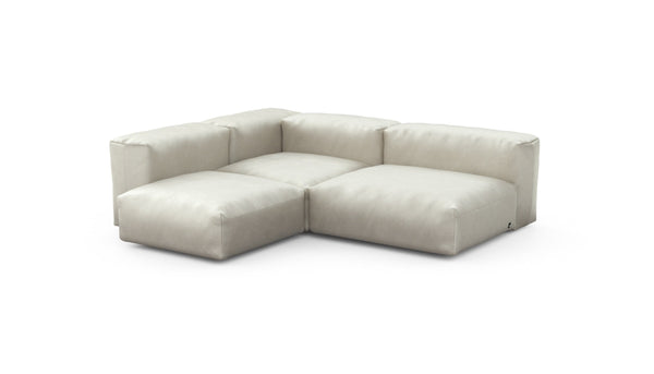 Preset three module corner sofa - velvet - creme - 241cm x 199cm