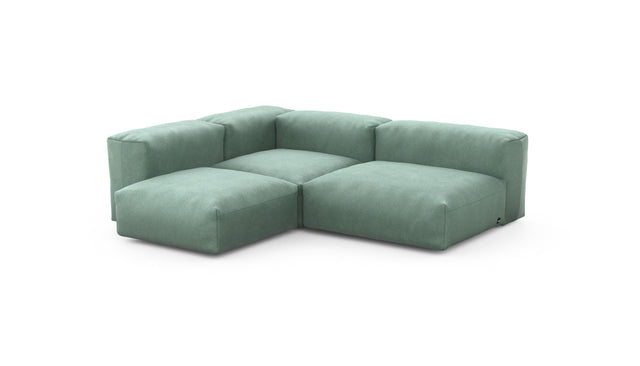 Preset three module corner sofa - velvet - mint - 241cm x 199cm