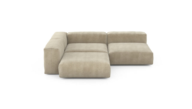 Preset three module corner sofa - cord velours - sand - 241cm x 241cm