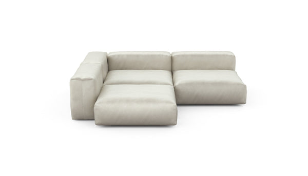 Preset three module corner sofa - velvet - creme - 241cm x 241cm
