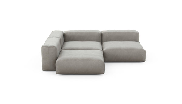 Preset three module corner sofa - velvet - light grey - 241cm x 241cm