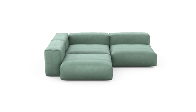 Preset three module corner sofa - velvet - mint - 241cm x 241cm