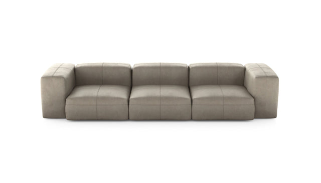 Preset three module sofa - leather - beige - 314cm x 115cm