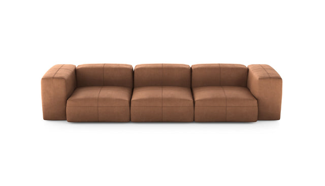 Preset three module sofa - leather - brown - 314cm x 115cm