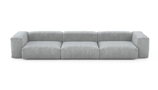 Preset three module sofa - cord velours - light grey - 377cm x 115cm