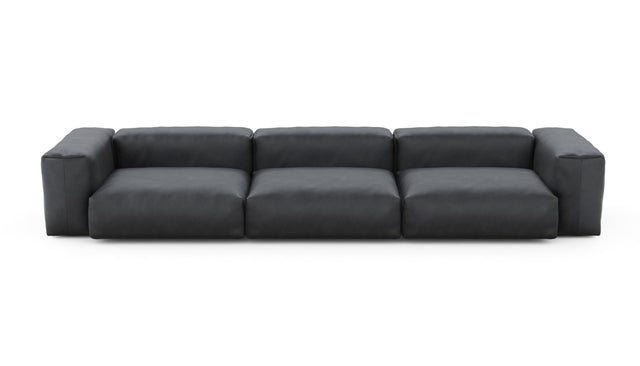 Preset three module sofa - velvet - dark grey - 377cm x 115cm