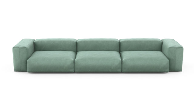 Preset three module sofa - velvet - mint - 377cm x 115cm