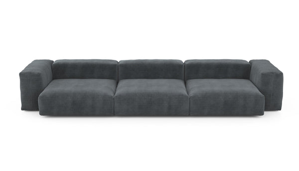 Preset three module sofa - cord velours - dark grey - 377cm x 136cm