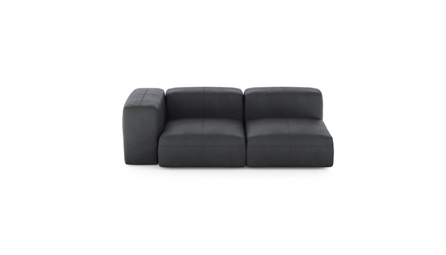 Preset two module chaise sofa - leather - dark grey - 199cm x 115cm