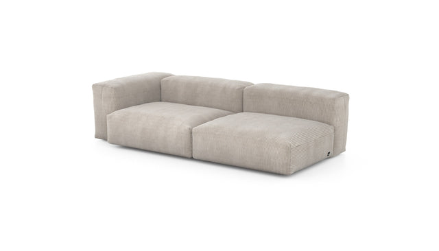 Preset two module chaise - cord velours - platinum - 241cm x 115cm