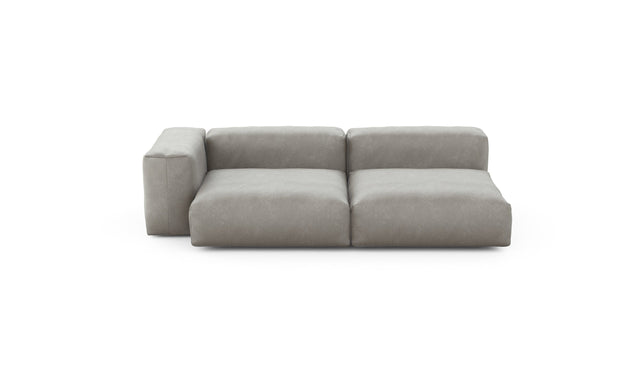 Preset two module chaise sofa - velvet - light grey - 241cm x 136cm