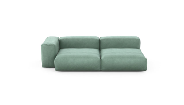 Preset two module chaise sofa - velvet - mint - 241cm x 136cm