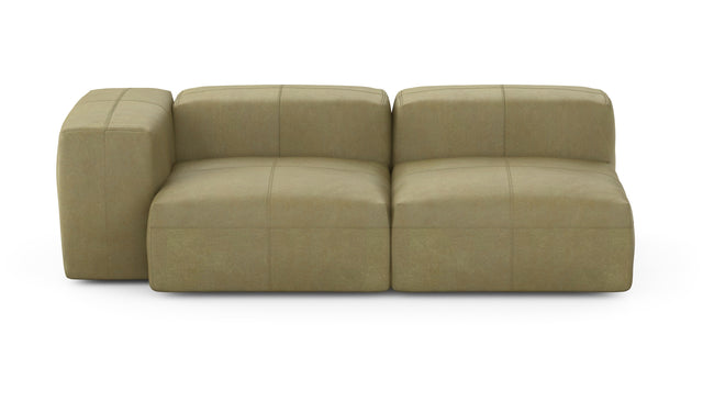 Preset two module chaise sofa - 199 x 94 - leather - olive