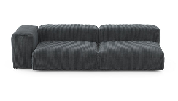 Preset two module chaise sofa - 241 x 94 - cord velour - dark grey