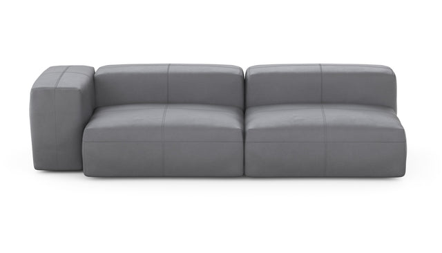 Preset two module chaise sofa - 241 x 94 - leather - dark grey