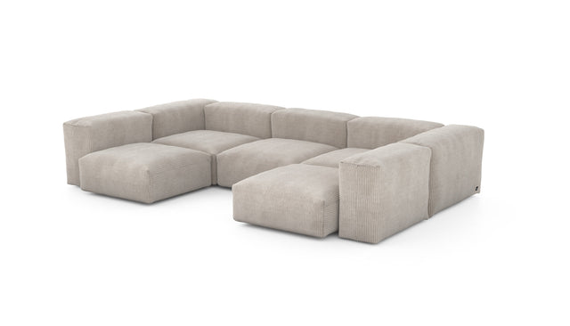 Preset u-shape sofa - cord velours - platinum - 314cm x 199cm