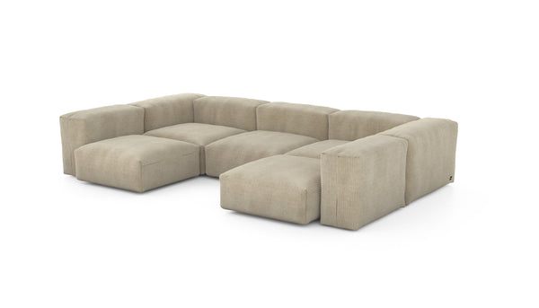 Preset u-shape sofa - cord velours - sand - 314cm x 199cm