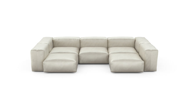 Preset u-shape sofa - velvet - creme - 314cm x 199cm