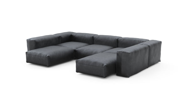 Preset u-shape sofa - velvet - dark grey - 314cm x 220cm
