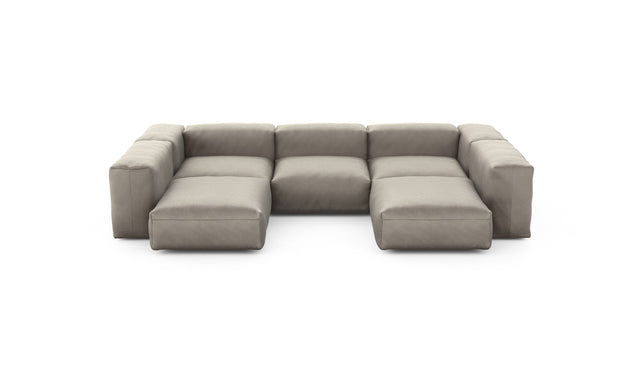 Preset u-shape sofa - velvet - stone - 314cm x 220cm