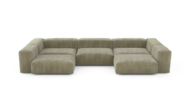 Preset u-shape sofa - cord velours - khaki - 377cm x 199cm