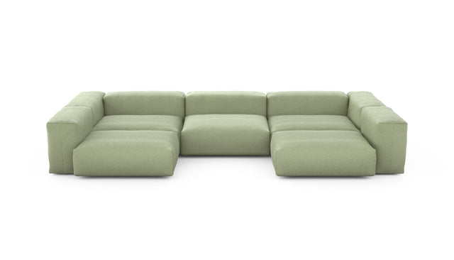 Preset u-shape sofa - linen - olive - 377cm x 199cm