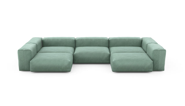 Preset u-shape sofa - velvet - mint - 377cm x 199cm