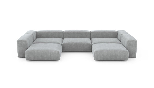 Preset u-shape sofa - cord velours - light grey - 377cm x 220cm