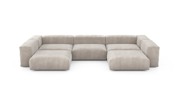 Preset u-shape sofa - cord velours - platinum - 377cm x 220cm