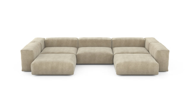 Preset u-shape sofa - cord velours - sand - 377cm x 220cm