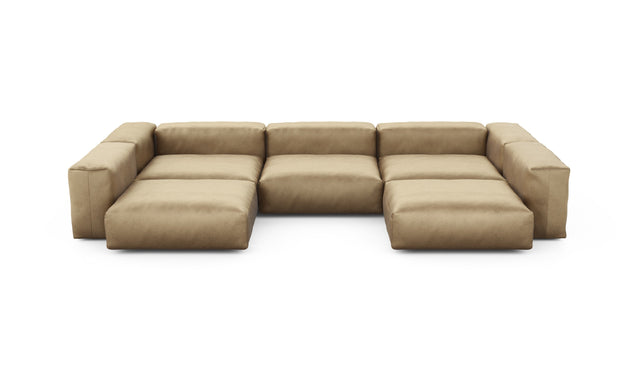 Preset u-shape sofa - velvet - caramel - 377cm x 220cm