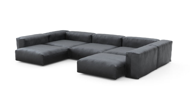 Preset u-shape sofa - velvet - dark grey - 377cm x 220cm