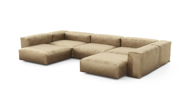 Preset u-shape sofa - velvet - caramel - 377cm x 241cm